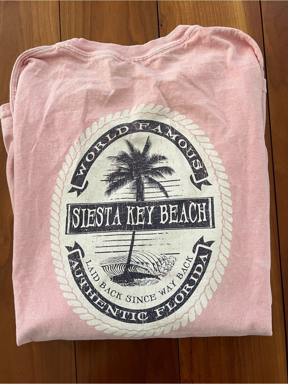 Siesta Key Beach Pink Long-Sleeve Tee